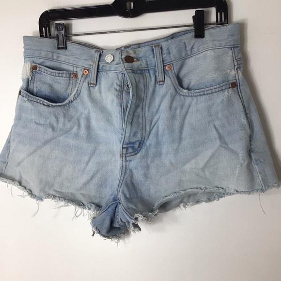 MADEWELL denim jeans shorts women 28 cutoff light wash relaxed - Picture 9 of 9